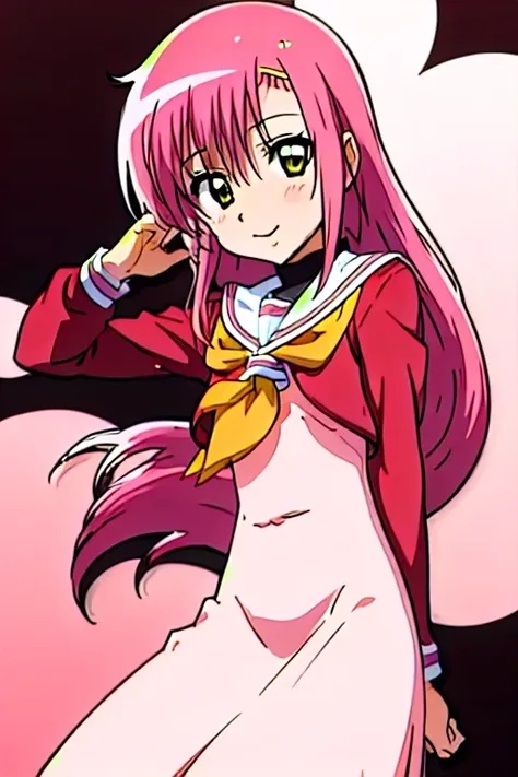 Katsura Hinagiku,Hayate no Gotoku, girl 、pink hair,One person、 small breasts、best quality,seductive smile,school uniform