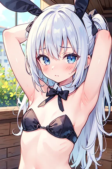 (best quality, masterpiece:1.2), ultra detailed, extremely detailed eyes and face, natural skin texture, detailed skin, natural lighting,
 chibi, 1 girl, 14-years-old, (cute),
 silver hair, middle hair, straight hair, shiny hair,
 blue eyes,
 flat chest,
 ...