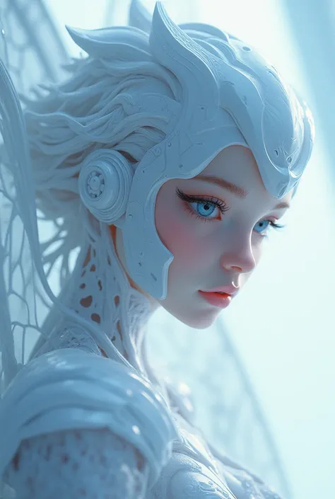  high resolution,  shortcuts,  top quality,  close-up, anime,  character design,  digital art,Ice robot angel girl,