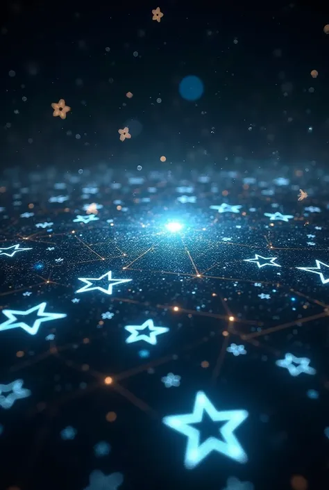 Glowing stars form an intricate map in the air.