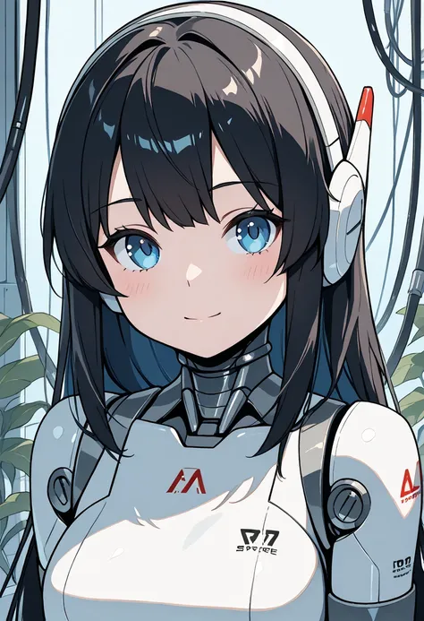 masterpiece, best quality, extremely detailed, portrait,Japaese android girl,Plump,a bit chubby,control panels,android,Droid,Mechanical Hand, ,Robot arms and legs, Black hair,Mechanical body,White Robotics Parts,perfect robot woman,milf,Charging spot,Long ...