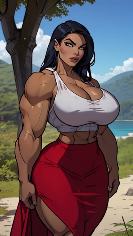 sketch muscular Denise milani, large bulging breasts, large lips fillers, massive bulky extremely muscular, humongousenormously massive muscle woman, steel-hard hypermuscular body, gentle shy feminine, muscular powerful bodybuilder physique, perfect flawle...