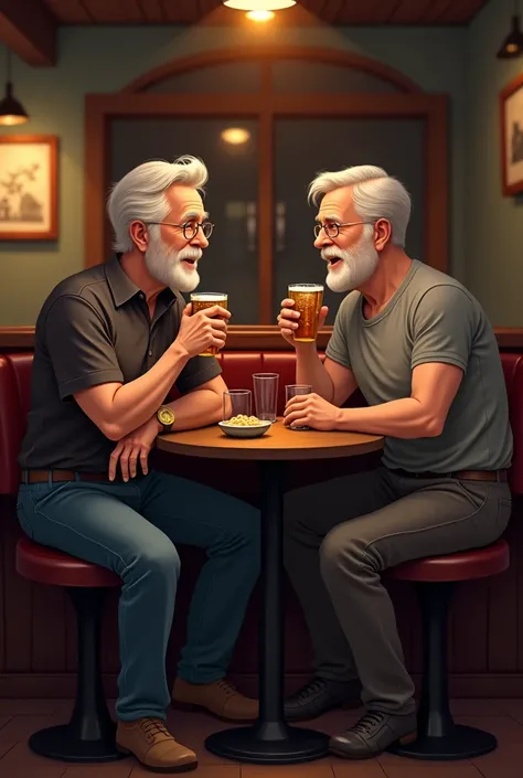 Two men sitting and drinking alcohol