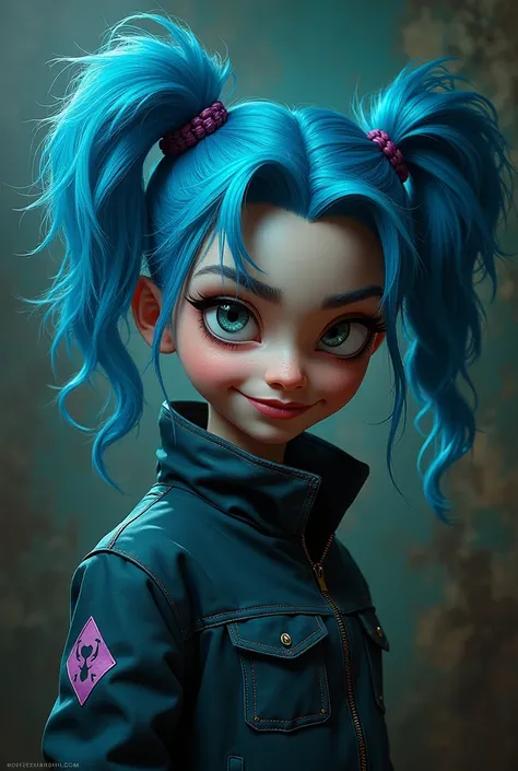 Imagine a portrait of the character Jinx from the Netflix and Riot Games animated series called League of Legends Arcane. Ultra-realistic; lots of detail; high resolution; high definition; 4k.