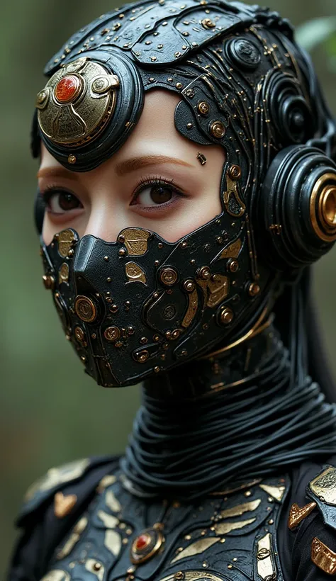 Medusa,  steampunk,  cyberpunk, Female Cyborg,  full body, Advanced Armor ,  Plague Doctor's Mask, mechanical的な触手, mechanical, Gear,  steampunk,  complicated details,  cinematic lighting,  Dramatic Poses,   digital art ,  photorealistic , 8k,  detailed fac...