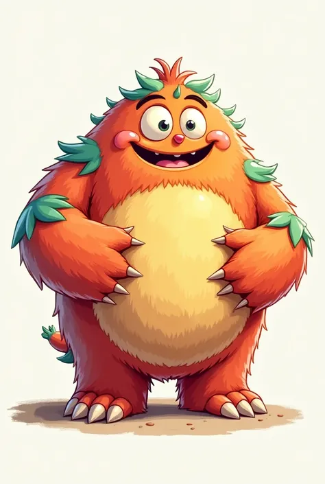 make me a big cute monster for s. cartoon style. blank background