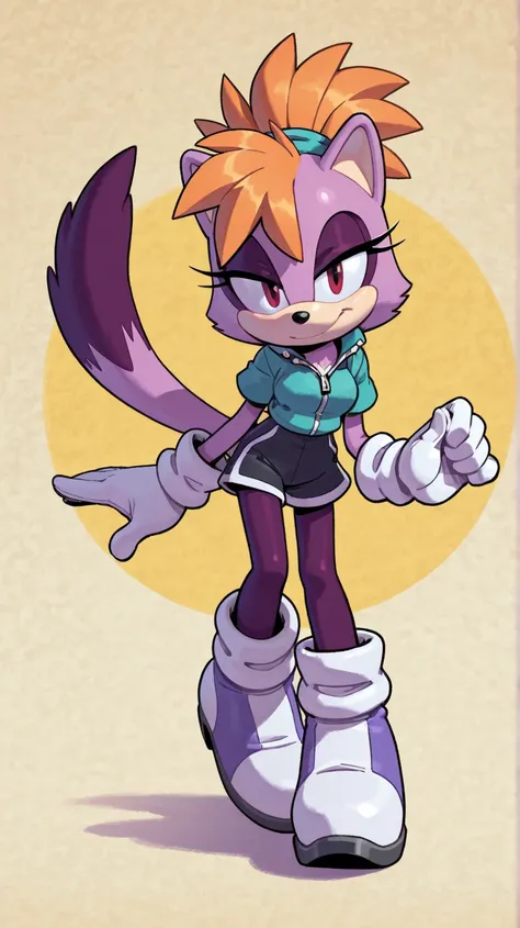 Female furry purple weasel sakuraplatinum_illustriousxl sonic idw style evan Stanley 