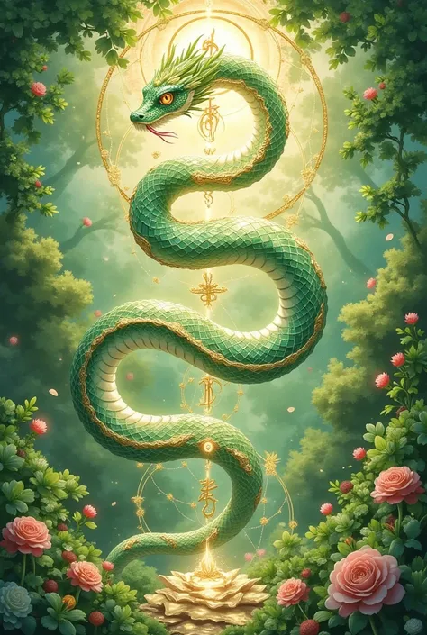 A blessing piece that includes the element of snakes. Wishing for complexity, dynamism, progress, and prosperity.