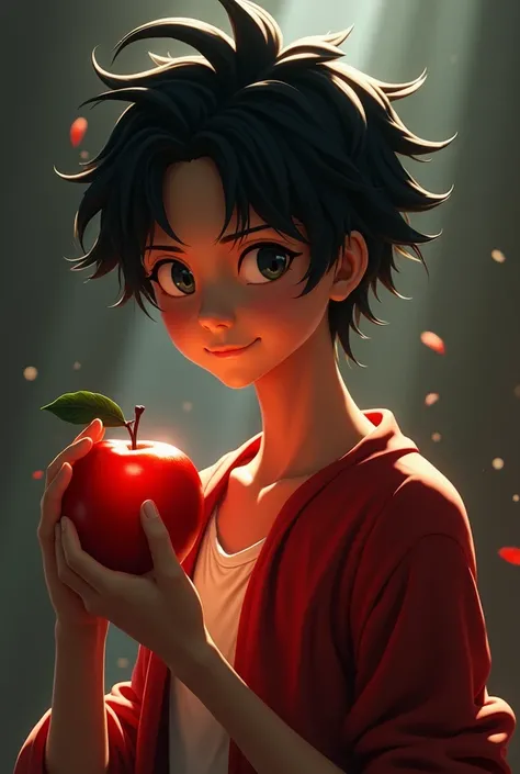 ((RAW Photo), absurd, (absurdresolution)), masterpiece, best quality, (Extremely detailed 8k unity CG wallpaper), (best illustration), (best shadow), Realistic lighting, beautiful detailed glow, ((21 years old)), luffy one pice, accessories, apple in hand,...