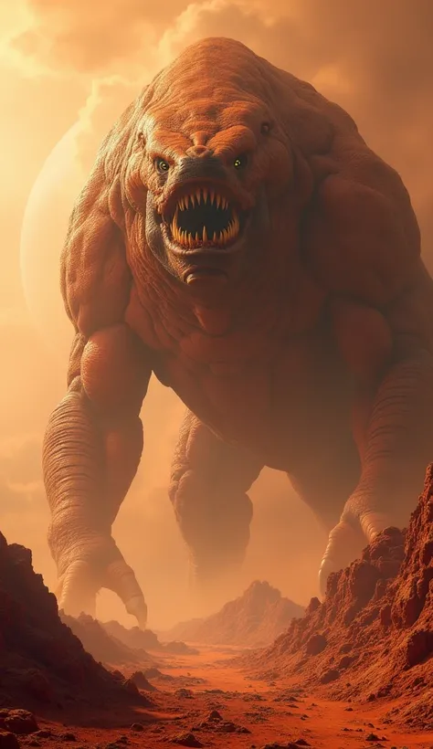 In an alien landscape that faithfully represents the surface of Mars, a colossal nightmarish creature emerges. Its size defies imagination, being larger than the highest mountains on Earth, capable of eclipsing the horizon. Its presence is terrifying, with...