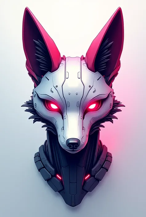 Cyborg fox head simple vector without black and white 