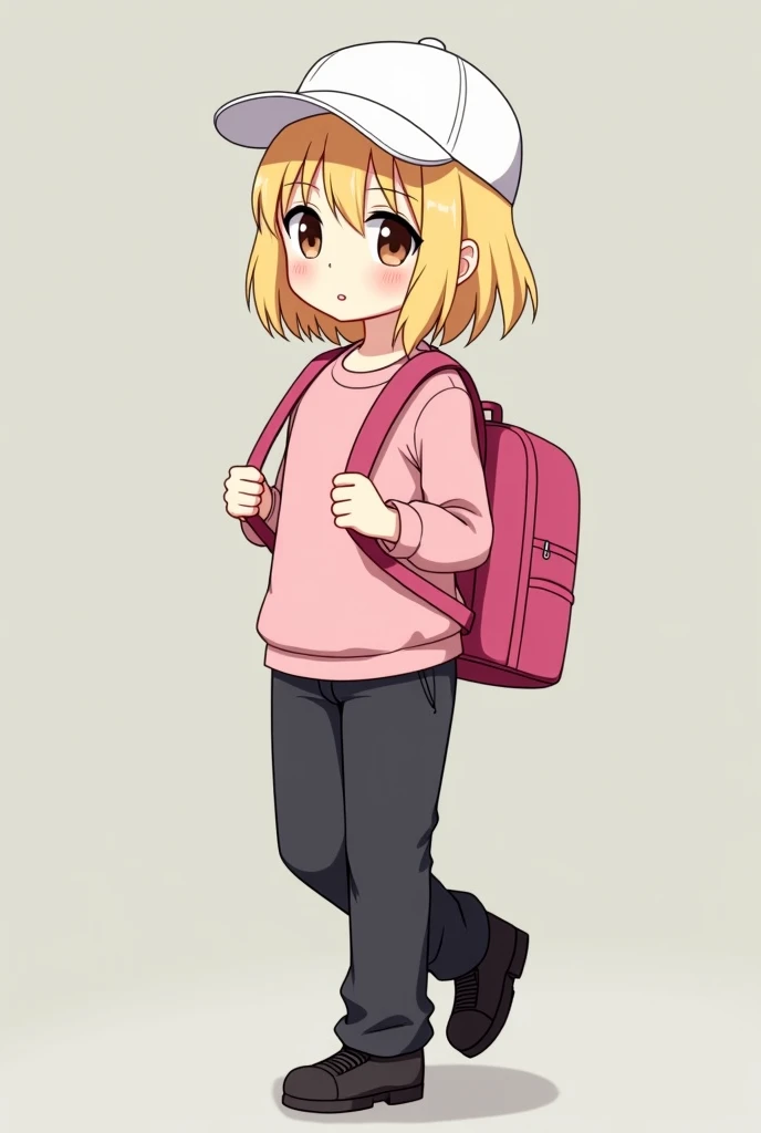 The girl has short, straight blonde hair, brown eyes, is about 1 meter tall, has a slim build, and is . On that day, she was wearing casual clothes, a pink shirt, black pants, black shoes, a white hat, and was carrying a pink school bag