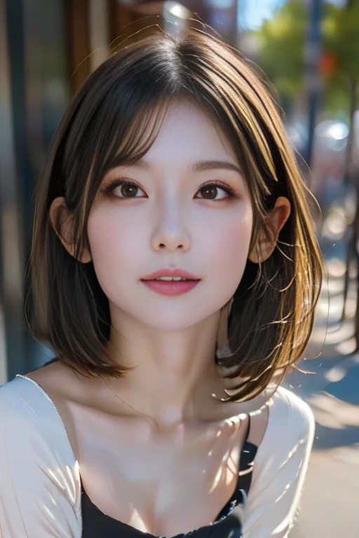  short hair、 short bob、 shortcuts、 shaggy、 short hair、bangs、bangs必須、bangsがある、bangs多く、 hair hangs over my ear、Long eyelashes、 mascara、 clear eyes、Sharp Eye、Sharp Eye付き、Slanted Eyes、 best image quality 、 Best Details 、 big mouth、whole body、 skirt、You can eve...