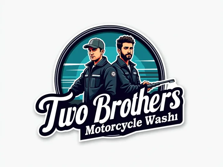 MOTORCYCLE WASH LOGO WITH THE NAME TWO BROTHERS