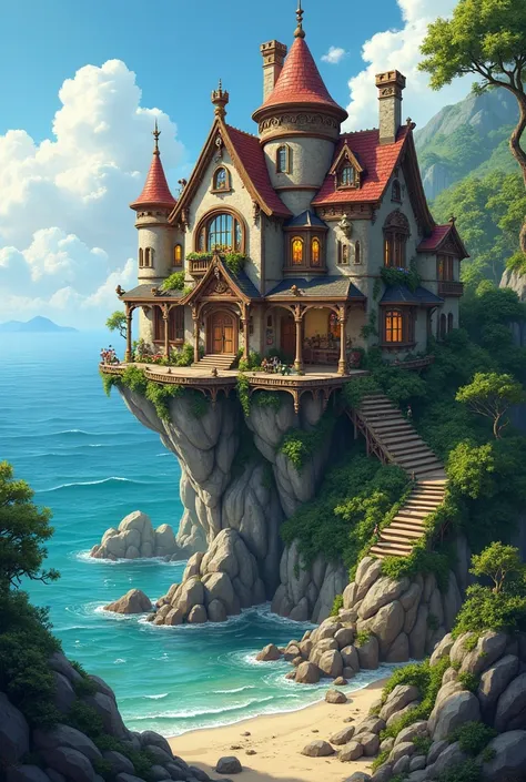 There is a house on the seashore, there is a small kingdom in it.