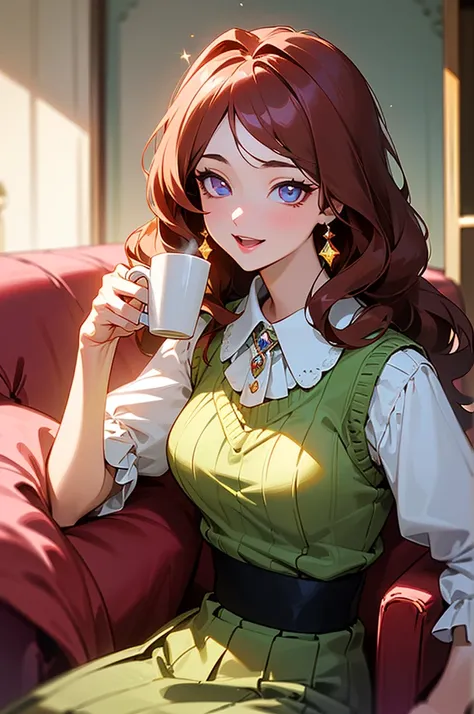  high definition  ,In 8K,  top quality ,  Details, semi-realistic anime , D-anime style ,  Smooth Anime CG  ,  one girl,  19-year-old Japanese woman , ((Beauty)),  slim,modeling,(( Round Glowing Eyes )),(( antique)),(( wavy hair with bangs )),(((Mary Magda...