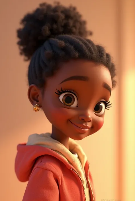 "A heartwarming Disney-Pixar-style, 3D-rendered animated illustration of an African American girl shown at different life stages: , , , , 25 years old, 40 years old, 50 years old, and 60 years old. She has a rich, warm brown skin tone with a subtle tint of...