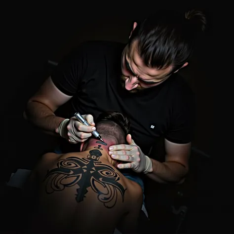 "Tattoo artist,  working in the style of hyperrealism ,  creates an ultra high quality tattoo .  Every detail is worked out to the smallest touch : Fine lines, smooth transitions of shadows ,  perfect color rendering .  The master uses professional equipme...