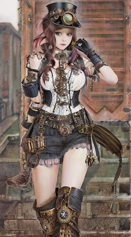  steampunkコスチュームの女性が写真を撮っている,  steampunkな衣装を着て,   steampunkファンタジー  style, ( steampunk), (  steampunk ),  steampunkの美しい女神,  steampunk風の美しいアニメの女性,  Steampunk girl,  steampunk style,   steampunkファンタジー ,  steampunk,  steampunk inventor girl, 金色の steampunk,  st...