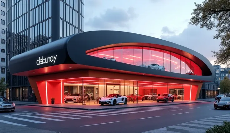 2025 Delaunay Belleville Modern luxury showroom pick front view Colo Red 