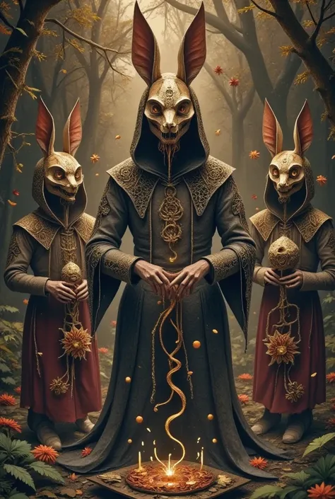  Sinister , weird,  dark,  milk, distortion, Granular,  movie particles,  Victorian Era , Cultists, Hooded, weird, forest, Rabbit Head Mask 