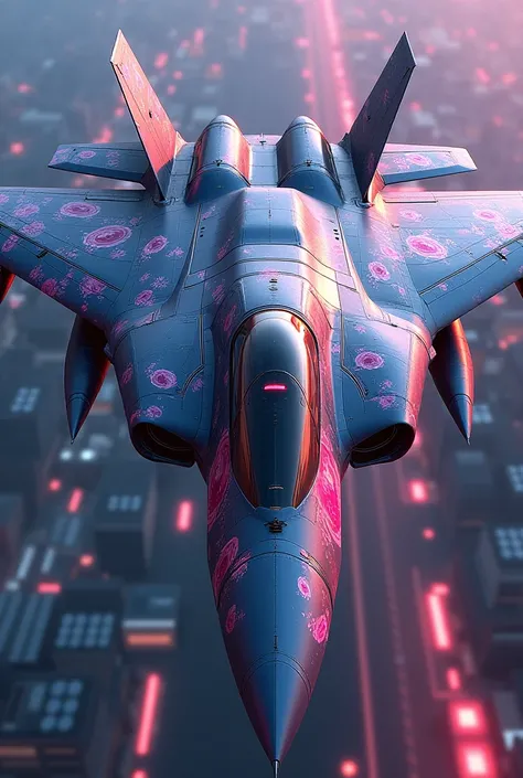 A very modern fighter plane that has hot anime girls as a skin But the girls are so hot and 