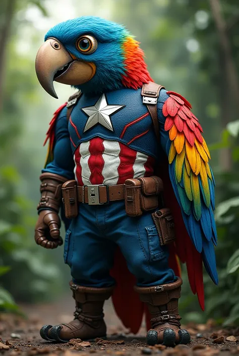 Captain America with the combination of a parrot 