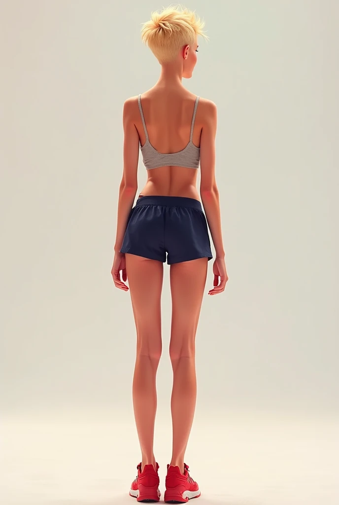 from behind, (full body shot:1.3), best quality, ultra high res, highly detailed, (realistic:1.4), 8k, digital illustration style, slender girl, slim body, ((tween)), flat chest, narrow hips, thigh gap, (thin thighs), slender legs, (small ass), thin waist,...