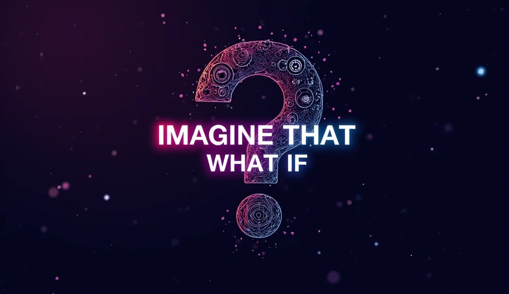 

A large question mark could subtly be integrated into the design, representing the core theme of curiosity and exploring "what if" scenarios.

Abstract shapes like gears, clocks, and futuristic elements to suggest time travel, alternate realities, or unc...