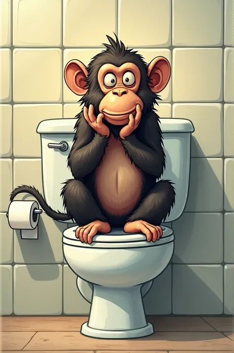 Monkey on the toilet