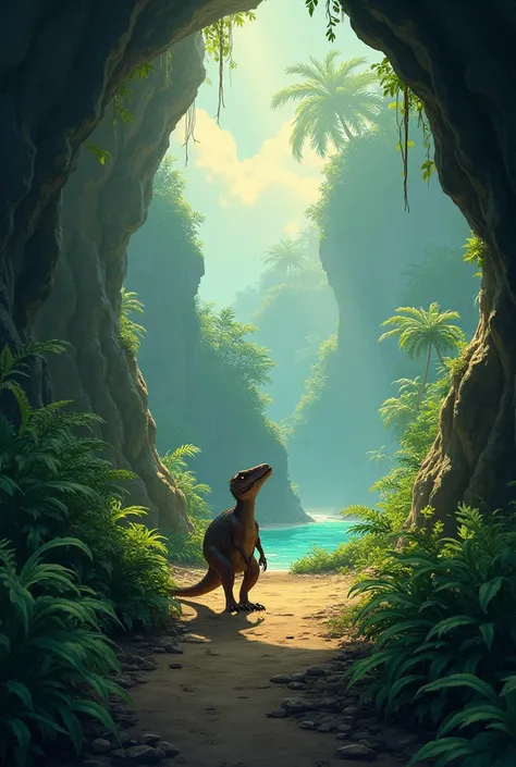 Once upon a time, in a lush, uncharted jungle, there lived a young and brave dinosaur named Tiko. Tiko was a small, but fiercely determined Velociraptor, always dreaming of adventure beyond the safety of his home. The jungle, full of towering ferns and anc...