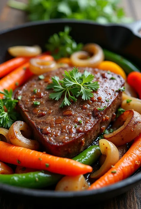 Liver with onions and veggies