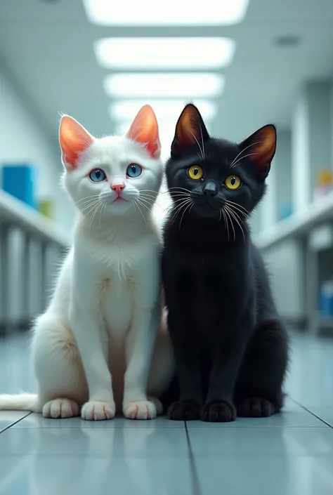 Imagine two cats born in a hospital twins. The one is white but the other is black, 