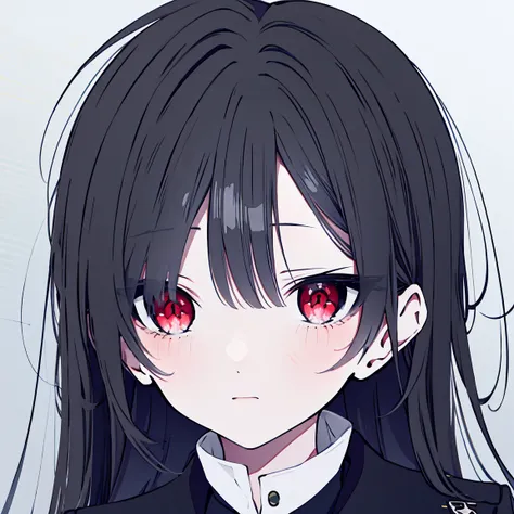  super precision 　 top quality　One person　 short　male　 black room　Hair mixed with black and red　 deep red eyes like ice　A beautiful face that is as well-groomed as ice　Another world style　despair　 wearing a black military uniform 　 expressionless 　first ro...