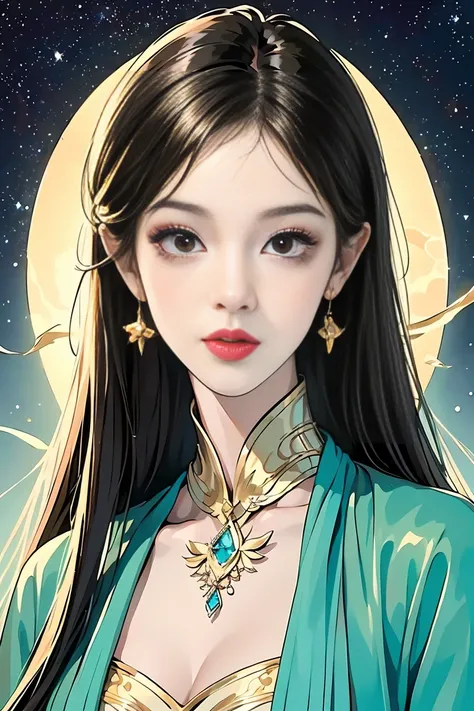 masterpiece,   top quality of talks,   top quality,   Official Art,  beautiful illustration art,   1 Beautiful Woman、  full body style that reflects your whole body、 BRIGHT栗色の長い髪、 colorful、 very detailed、 beautiful face、 beautiful brown eyes 、 perfect styl...