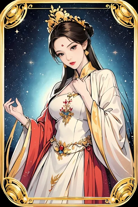 masterpiece,   top quality of talks,   top quality,   Official Art,  beautiful illustration art,   1 Beautiful Woman、  full body style that reflects your whole body、 BRIGHT栗色の長い髪、 colorful、 very detailed、 beautiful face、 beautiful brown eyes 、 perfect styl...