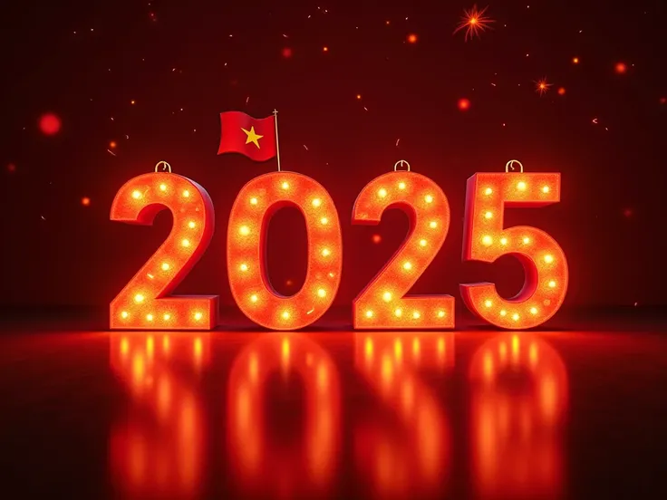 vietnam, 🇻🇳, Vietnam国旗, the national flag flutters ,The national flag is on both sides of the letter 2025,Lantern,Lunar New Year, firework,celebrate, flashy,  2025 in the center,Wide angle,  high resolution, accurate,  high detail,  high quality,  Vietnam,...