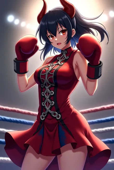 Tokisaki kurumi with a boxing glove in the ring