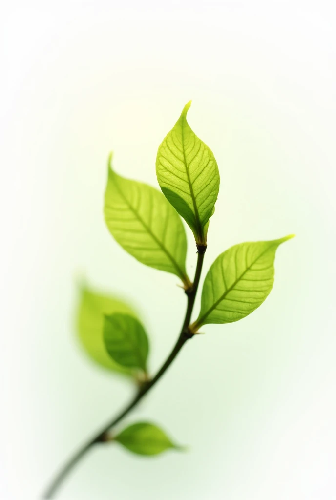 spring leaves on a white background