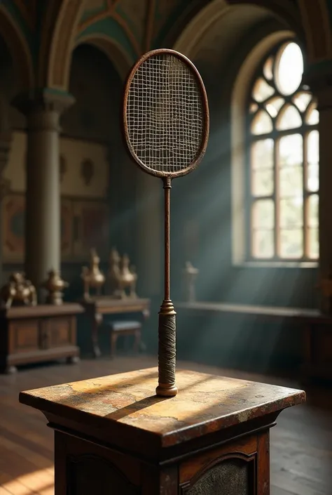 A Racket of badminton in a old museum 