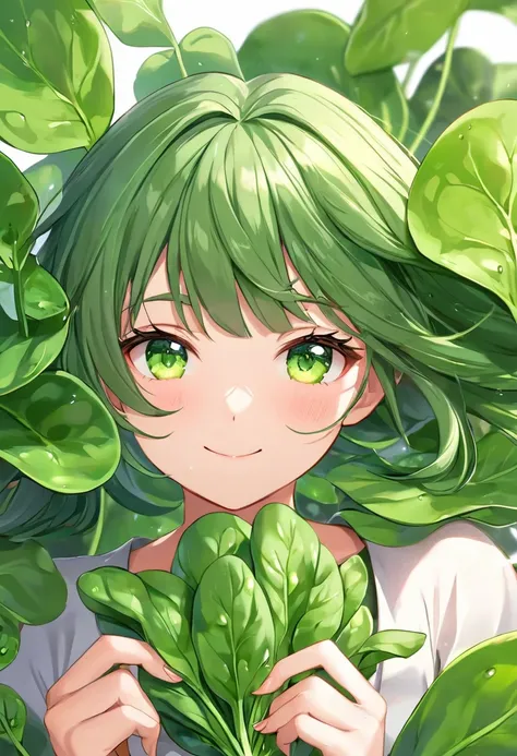 Spinach and beautiful girl