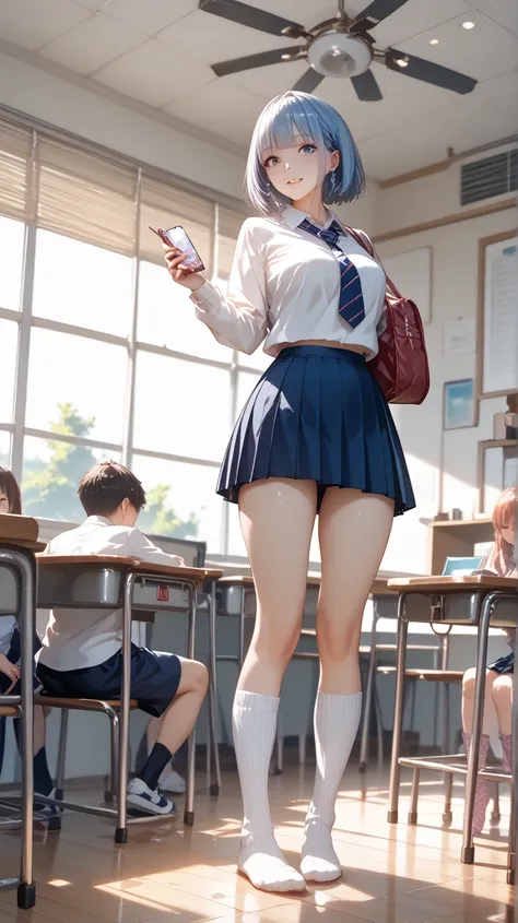 tall high school girl、ribbed socks 、2 meters tall、Tall 、Giants high school girl、Tall up to the ceiling、tall high school girl vs short high school girl