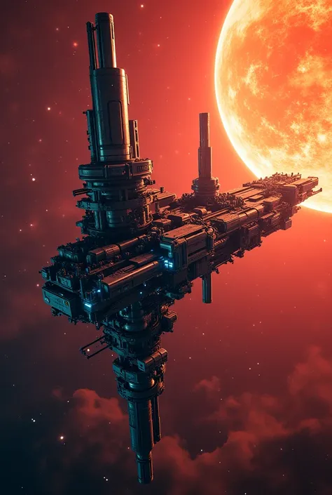 Freelance space base beyond Planet Crimson Sun 