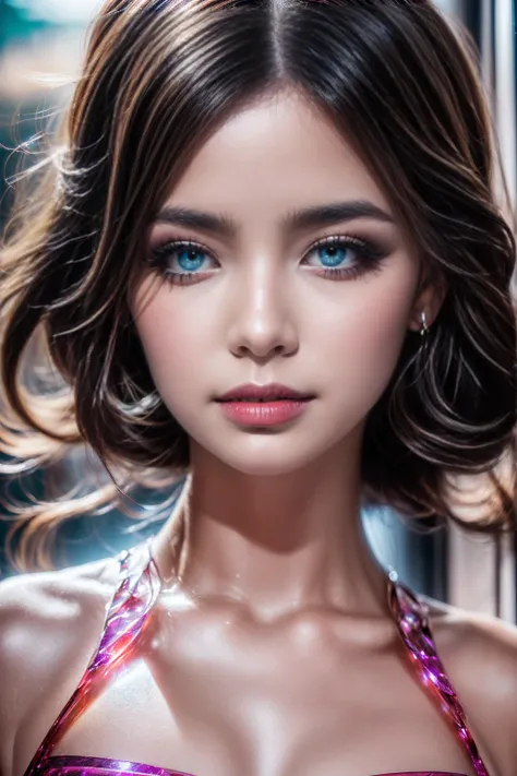 Realistic (photorealistic Realism), (high resolution), ((intricately detailed digital art)), professional photography, ((portrait)) a cute 1 Female, European, (ultra realistic texture details: velvety skin, hair),((sharp focus, no blurr eyes, high resoluti...