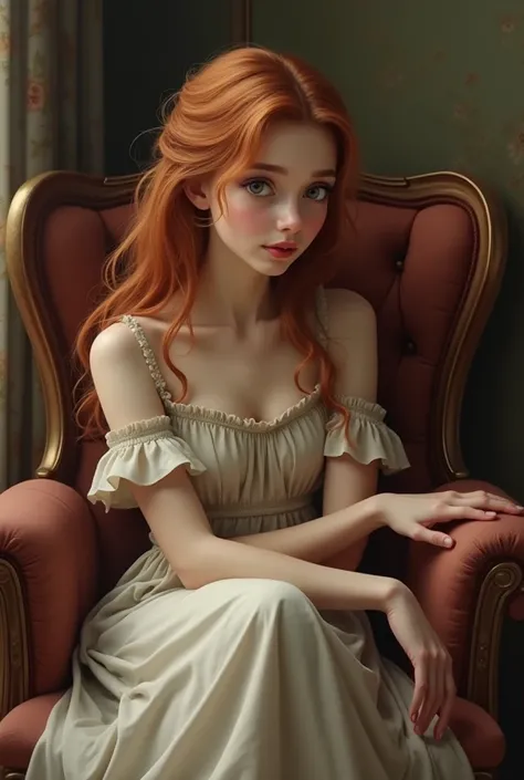 A girl who is sitting on a chair