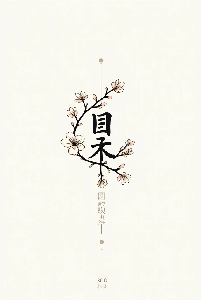 Line image for a tattoo combining the kanji of love, Cherry blossom and the word nankurunaisa"