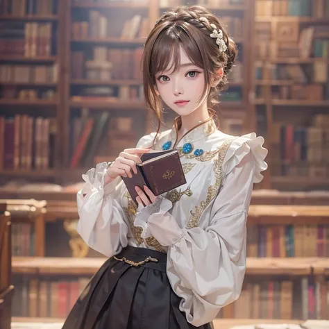 librarian、  clean looking 、  white blouse 、  Tight Skirt 、glass(masterpiece:1.3), (8k,  is present,   RAW photos in the loop,   top quality: 1.4),  Japanese 、2,(  Search 。 hairstyle is random :1.2)、:1.2、  I'm fascinated by   、   attention to detail 、 With ...