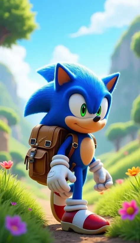 Sonic Alegre with backpack