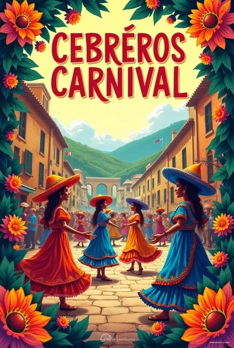  Poster promoting the Cebreros Carnival, which is a festival of national tourist interest, The local parade is on March 2nd and the provincial parade is on March 9th