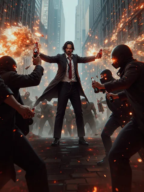 John Wick Fights in Mentos coke , Mentos Geyser bottle on hands